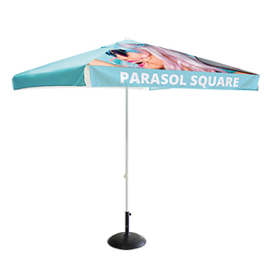Square parasol for promotional activities