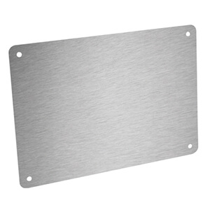 Plate in brushed silver composite aluminum