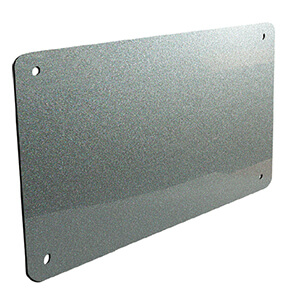 Bright silver wall perspex plate