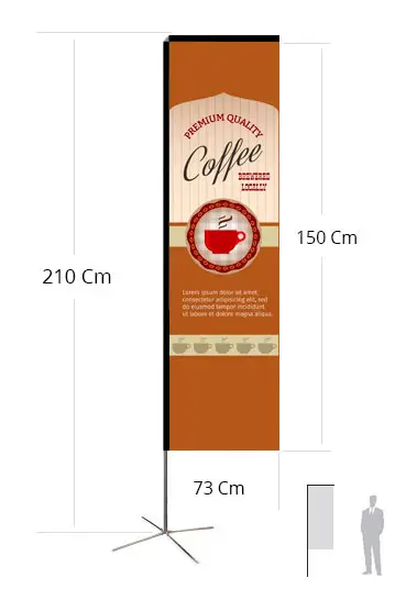 Rectangular Flag Wind h 210 - 73x150 cm