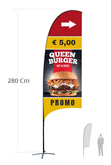 Sail flag h 250 cm monofacciale