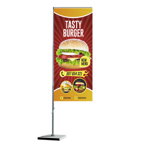 Flag up to 12 meter height available in white aluminium or stainless steel