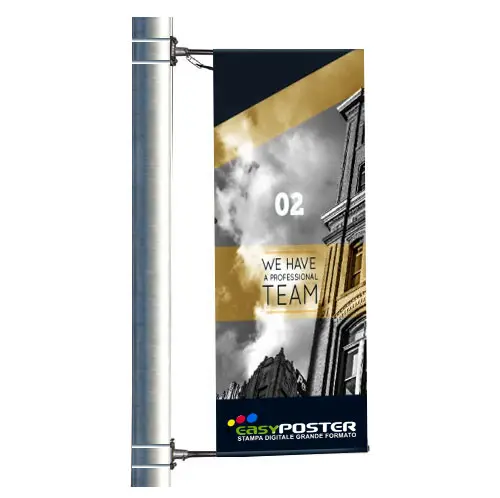 Pole flag or wall support for pvc and textile banners