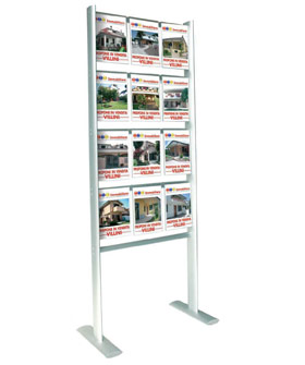 Real estate expo 72x200cm,12 horizontal A4 pockets - Structure for displaying adversing messages