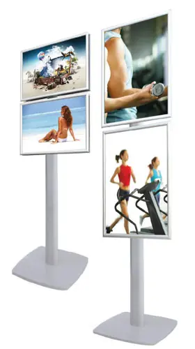Message 50x70 cm 1 horizontal frame - Aluminum display with interchangeable image and pvc base 