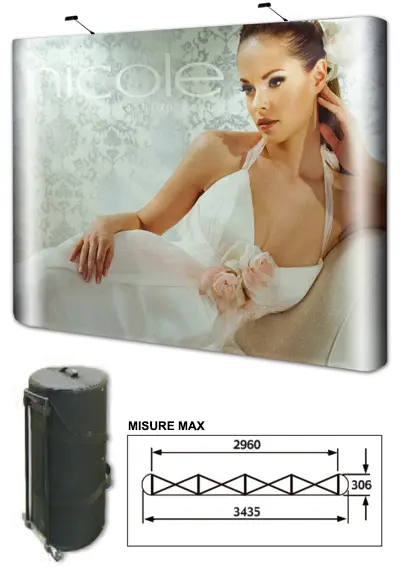 Linear Pop-up 1x3 - size 144 x 223 cm 