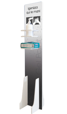 Porta dispenser grigio argento