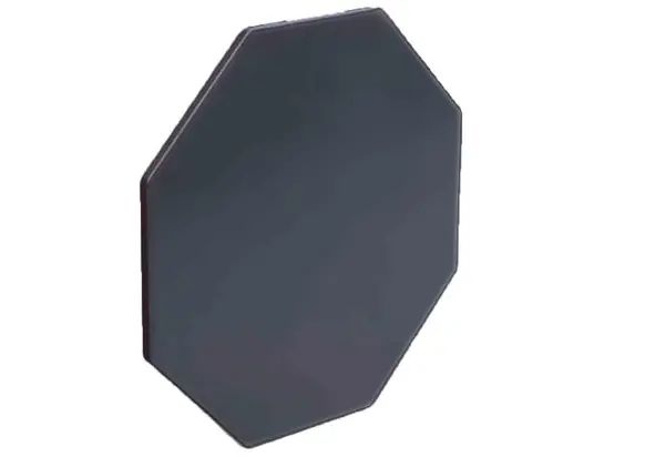 Octagonal metal-sheet gray plate diam. 60cm with 2 hooks