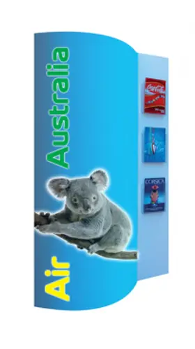 Totem Rolling 133 x 200 cm - oval with 3 brochures