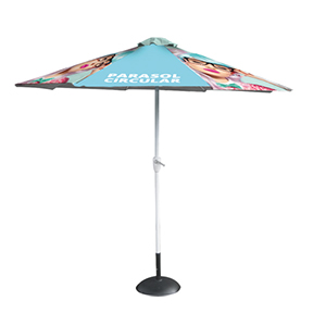 Circular parasol for promotional activities