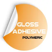 Glossy polymeric adhesive