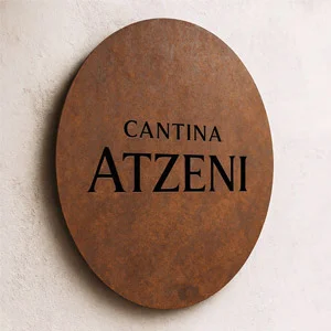 Corten steel light sign