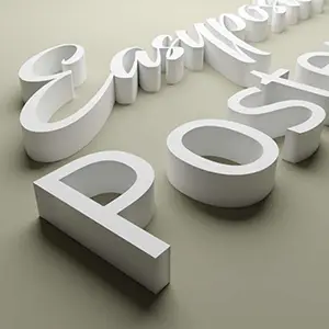 3D writing carved on forex 30 mm