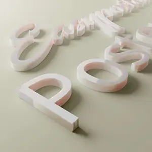 Letters, logos or 3d shapes in 10 mm thick opal