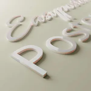 Letters, logos or 3d shapes in 5 mm thick opal