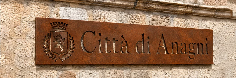 Corten steel light sign